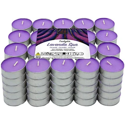 Imagen de Velas de Té Aromáticas perfumadas 4 Horas combustión(Lavanda, 100 Velas)