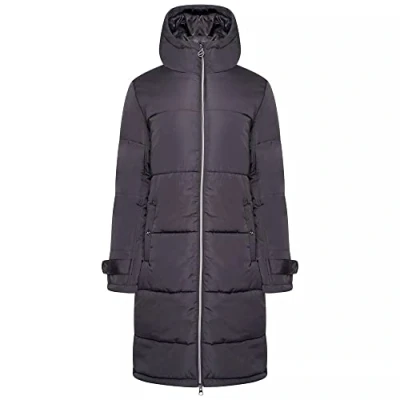 Imagen de Dare2b Reputable Long II Womens Coat Jacket tejido reciclado repelente al agua cremallera completa con 2 bolsillos bajos cremallera, capucha y puños ajustables