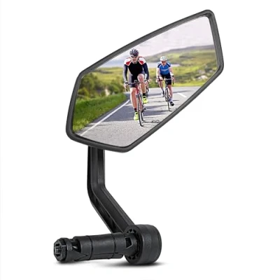 Imagen de AiQInu retrovisor bicicleta, HD Espejo de cristal reflectante, 360 giratorio para bicicleta montaña, carretera (Derecha)