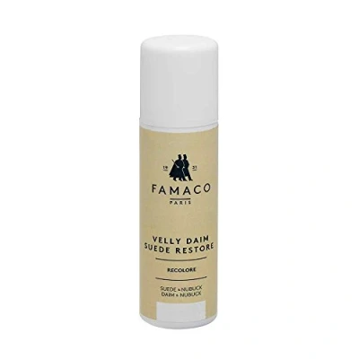 Imagen de Famaco Renovador líquido todo en uno de ante negro y nobuck con parte superior esponja, 75 ml, restaura protege el calzado (botas zapatos), prolonga la vida útil del calzado, protector