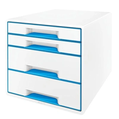Imagen de LEITZ 52132036 Bucs de cajones WOW Desk Cube NUEVA VERSIÓN 4 (2 grandes y 2 pequeños) color azul metalizado/blanco