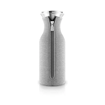 Imagen de EVA SOLO Jarra para frigorífico Diseño escandinavo 1 litro Vidrio borrosilicato Acero Inoxidable Silicona Apto lavavajillas 100% antigoteo Gris claro tejido 1.0 L