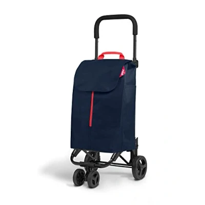 Imagen de Gimi Twin Urban Azul Carro de la Compra, Fácil Empujar y Llevar, 50 Litros Capacidad Carga, 39 x 52 95 cm, Azul, Grande