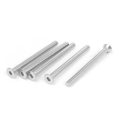 Imagen de sourcing map Tornillos Máquina Cabeza Plana, Tornillo Hexagonal Interno, Acero Inoxidable M6x80mm 5Pcs