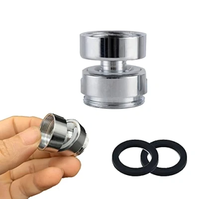 Imagen de adaptador de grifo giratorio 360 grados, hembra 20 mm a macho 22 mm, rosca latón, conector aireador (2 piezas)