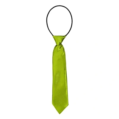 Imagen de DonDon Corbata para niños con aire de seda brillada 7 cm ancho elástico verde claro