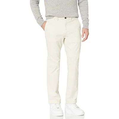 Imagen de Amazon Essentials Pantalón Chino elástico de Corte Recto y Estilo Informal Hombre, Piedra, 34W / 33L