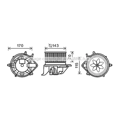Imagen de PRASCO BW8458 Motor eléctrico, ventilador habitáculo