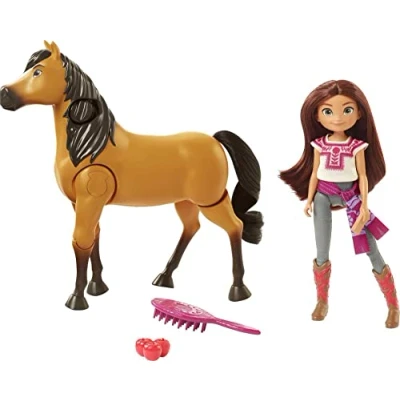 Imagen de Dreamworks Spirit y Fortu Montamos a caballo Muñeca morena con de juguete que cabalga solo accesorios