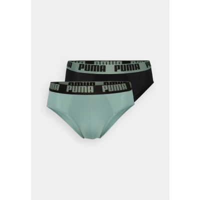 Imagen de Puma MEN Everyday Briefs 2 PACK Braguitas, Hombre, Talla: Small, Dark sage/black