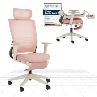 Imagen de FLEXISPOT Silla de Oficina Ergonómica, Plegable con Apoyo Lumbar, Reposabrazos Regulables en Altura, Reposacabezas 2D, Escritorio Malla para Casa Seal