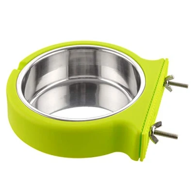 Imagen de MOACC Comedero Perro Gato Conejo Acero Inoxidable Animales Domésticos Colgantes Jaula Extraíble Alimentos Agua Cuencos para Pequeños