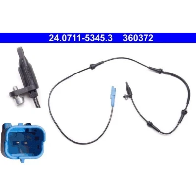 Imagen de ATE 24.0711 5345.3 Sensor de ABS 1259 PEUGEOT: 407 Berlina, SW, Coupé, CITROËN: C5 3, C6 Berlina