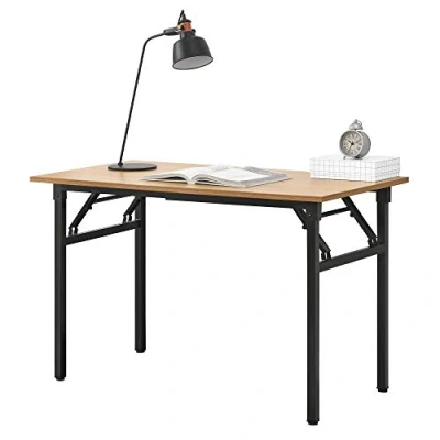 Imagen de Neuhaus Mesa extraíble de diseño 120 x 60 cm Altura Ajustable 75 76,4 Ahorra Espacio Plegable pequeña Aglomerado Color Haya con Patas Negras