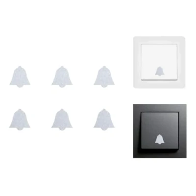 Imagen de 6 pegatinas con símbolo de campanas (RPMs4/1) (plata, 15 mm)