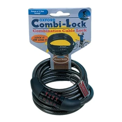 Imagen de Oxford OF210 Candado de cable combinación, bronce, juego 4 piezas