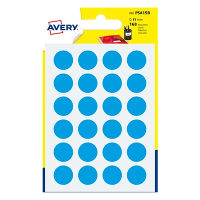 Imagen de Avery España PSA15B Bolsa de gomets Azules, medida 15 mm, Total 168