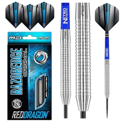 Imagen de RED DRAGON Razor Edge Original Juego de Dardos tungsteno 24 Gramos con paletas y vástagos