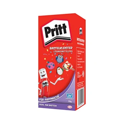 Imagen de Pritt Craft Paste Papier Mâché, seguro para los niños, lavable con agua tibia, sin conservantes ni disolventes, polvo de 125 g, 9H PMP12
