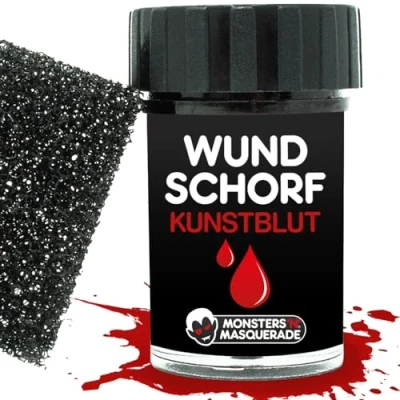 Imagen de Monsters’n’Masquerade Sangre de Costra con Esponja para Crear Heridas Realistas Falsa Incrustada Halloween Horror Makeup Gel Artificial