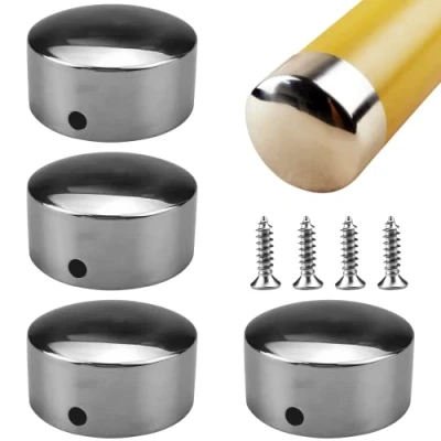 Imagen de couvercle d&#039;extrémité de l&#039;accoudoir super mince 0,4 mm pour rond 50 (2 paires) avec 4 vis en acier inoxydable