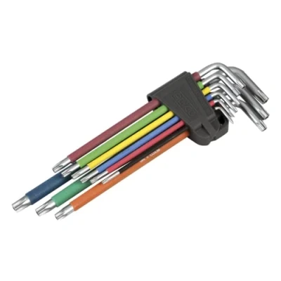 Imagen de Alyco 193148 Juego 9 llaves Torx de bola diamante imantadas extralargas Cr V S2 en soporte plastico 1,5 a 10