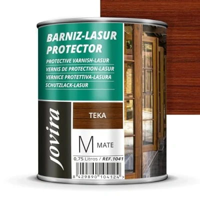 Imagen de JOVIRA PINTURAS. Lasur Protector Mate. Protege, decora y embellece todo tipo de madera (750 Mililitros, Teka)