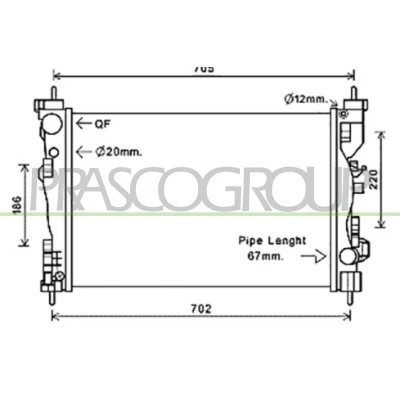 Imagen de PRASCO AA344R001 Radiador, refrigeración del motor Aluminio 610 405 26 Con acoplamientos rápidos ALFA ROMEO: Giulietta Hatchback