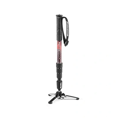 Imagen de Manfrotto Element MII Monopié Vídeo Fluido Aluminio, Ligero, Carga Hasta 16 kg, Base Fluida Plegable, 4 Secciones, Twist Locks, Para Cámaras DSLR y Sin Espejo