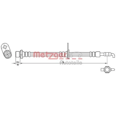 Imagen de METZGER 4110285 Latiguillos de Freno 581 TOYOTA: Corolla Verso, Avensis II Berlina
