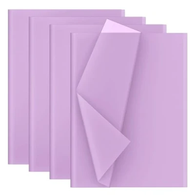 Imagen de Creavvee Decoupage Papel de seda 50 x 70 cm, Blanco, 28 Hojas, Morado Claro