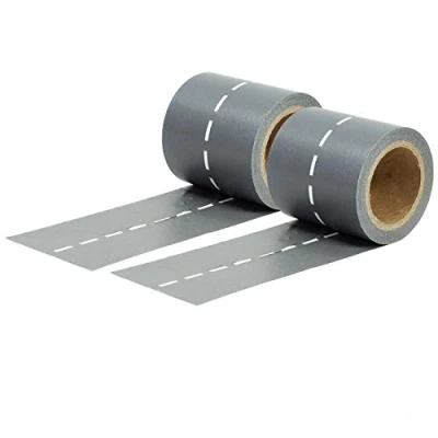 Imagen de Papierdrachen 2 Rollos de Washi Tape Calle cinta para diseñar mesas Diseña tu red carreteras jugar con coches juguete Set adhesiva niños y proyectos bricolaje.