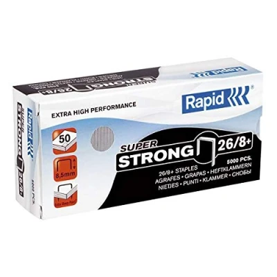 Imagen de Rapid Super Strong 26/8+ Grapas galvanizadas (1 paquete, 5000 unidades)
