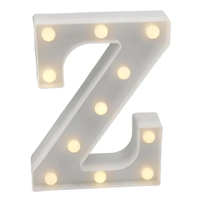 Imagen de Jandei letras led iluminadas, letra Z con luz blanca cálida, luces decoración y ambiente, nocturna bodas, cumpleaños, escaparates, números (funcionan pilas)