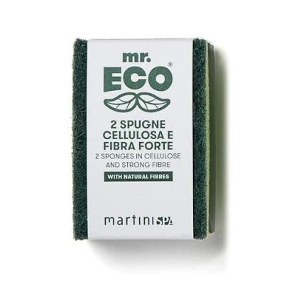 Imagen de martini SPA Mr Eco Esponjas de doble acción en celulosa y fibra fuerte, color verde, 10 x 7 2 cm, 30 g, unidades