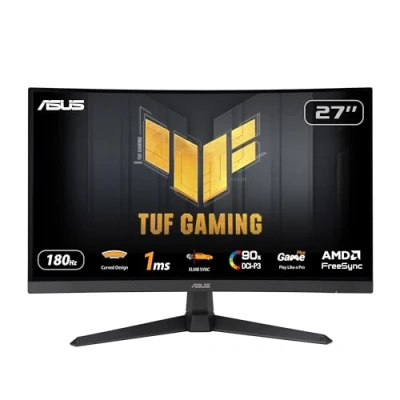 Imagen de ASUS TUF Gaming VG27VQ3B Monitor de 27 Pulgadas Full HD, Curvo, 180 Hz, ELMB Sync, FreeSync, 1 ms Tiempo Respuesta, 90% DCI P3, DisplayWidget Center