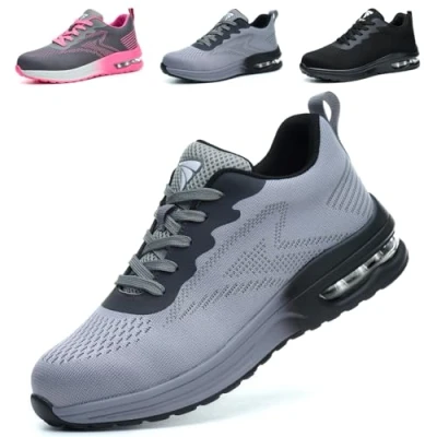 Imagen de WUAYAMI Zapatos De Seguridad Hombre Mujer Zapatillas Trabajo Ligeros Calzado con Puntera Acero Comodo Transpirables, Gris, 43 EU