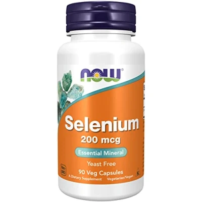 Imagen de Now Foods, Selenium, 200mcg, 90 Cápsulas veganas, Probado en Laboratorio, Oligoelemento, Selenio, Sin Gluten, Soja, Vegetariano