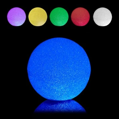 Imagen de Relaxdays Bola Led 25 cm &quot;Ø, Cambio de Color, a Pilas, sin Cable, para Interior, Lámpara Decorativa Redonda, Blanco, Gomaespuma