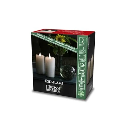 Imagen de Konstsmide Christmas Vela de cera LED crema color claro ámbar Ø5cm, 2