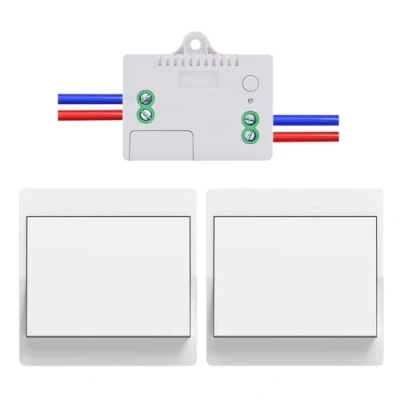 Imagen de Cerhot 230V interruptores de luz remotos inalámbricos, control remoto, interruptor cinético, inalámbrico para luces sin batería (UE 1 marcha, 2V1 A)