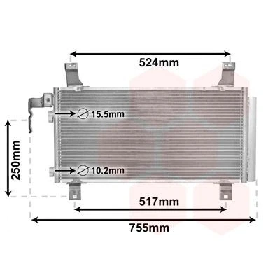 Imagen de VAN WEZEL 27005157 Condensador con secador Aluminio 595 MAZDA: 6 Hatchback