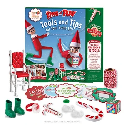 Imagen de Kit oficial de Elf on The Shelf Scout Elves at Play 24 días 2024 para crear más 100 momentos mágicos: incluye 15 accesorios y con libro ideas 60 páginas