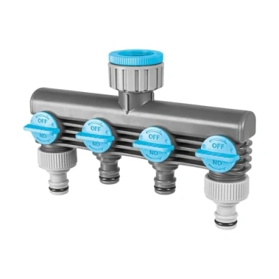 Imagen de Cellfast el distribuidor de 4 vías IDEAL permite conectar cuatro sistemas a un grifo simultáneamente, regulando suavemente flujo agua, 52 240