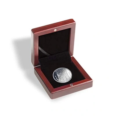 Imagen de Leuchtturm 309490 Estuche para Monedas VOLTERRA Compartimento Redondo 1 Moneda de hasta 41 mm Ø Color Caoba