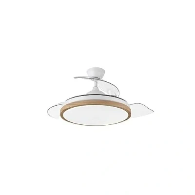 Imagen de FABRILAMP Ventilador Dc Evros 72w 6120lm Blanco/haya 3asp.despegables 32/47x50/107d.3colores,remoto temporizador memoria