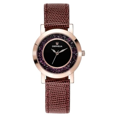 Imagen de Orphelia Fashion Reloj de Pulsera para mujer Analógico Floral con Correa en Cuero