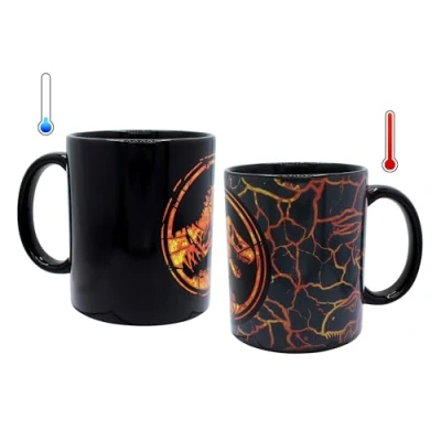 Imagen de Jurassic World 75443 Magic Mug die taza cambia al calentar el diseño (320 ml) en paquete de regalo 12 x 9 10 cm, multicolor