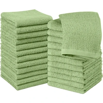 Imagen de Utopia Towels Juego de Toallas Algodón 100% Ring Spun, Altamente Absorbentes, Faciales Suaves (30 x 30 cm) (24 Paquetes, Verde Salvia)