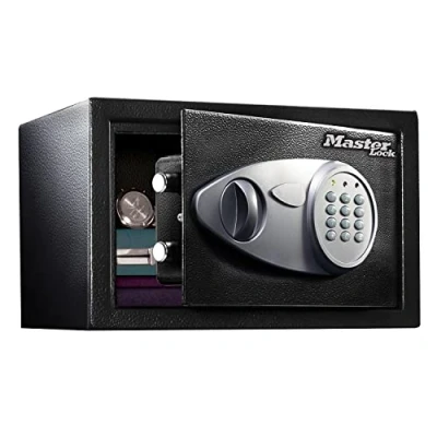 Imagen de Master Lock X055ML Caja Fuerte de Seguridad [Combinación Digital] [Medio 16L] Para Montaje en Pared o Suelo, Negro, Gris